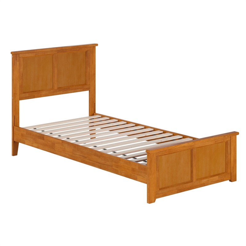 Charlotte Twin XL Low Profile Platform Bed w/Matching Footboard in Light Toffee
