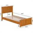 Charlotte Twin XL Low Profile Platform Bed w/Matching Footboard in Light Toffee