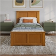 Charlotte Twin XL Low Profile Platform Bed w/Matching Footboard in Light Toffee