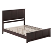 Charlotte Queen Low Profile Platform Bed with Matching Footboard in Espresso