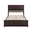 Charlotte Queen Low Profile Platform Bed with Matching Footboard in Espresso