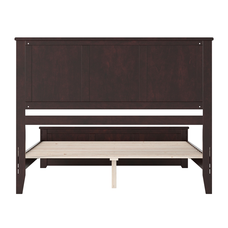 Charlotte Queen Low Profile Platform Bed with Matching Footboard in Espresso
