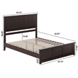 Charlotte Queen Low Profile Platform Bed with Matching Footboard in Espresso