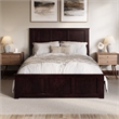 Charlotte Queen Low Profile Platform Bed with Matching Footboard in Espresso