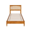 Becket Twin XL Wood Low Profile Platform Bed in Light Toffee