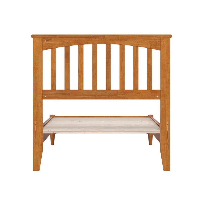 Becket Twin XL Wood Low Profile Platform Bed in Light Toffee