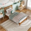 Becket Twin Wood Low Profile Platform Bed in Light Toffee