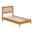Becket Twin Wood Low Profile Platform Bed in Light Toffee