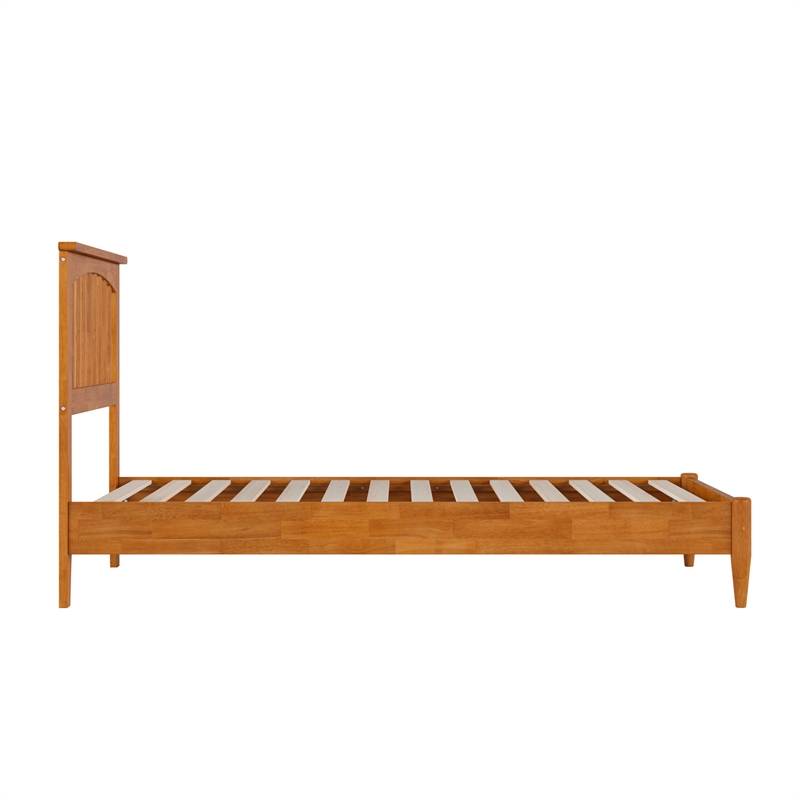 Becket Twin Wood Low Profile Platform Bed in Light Toffee