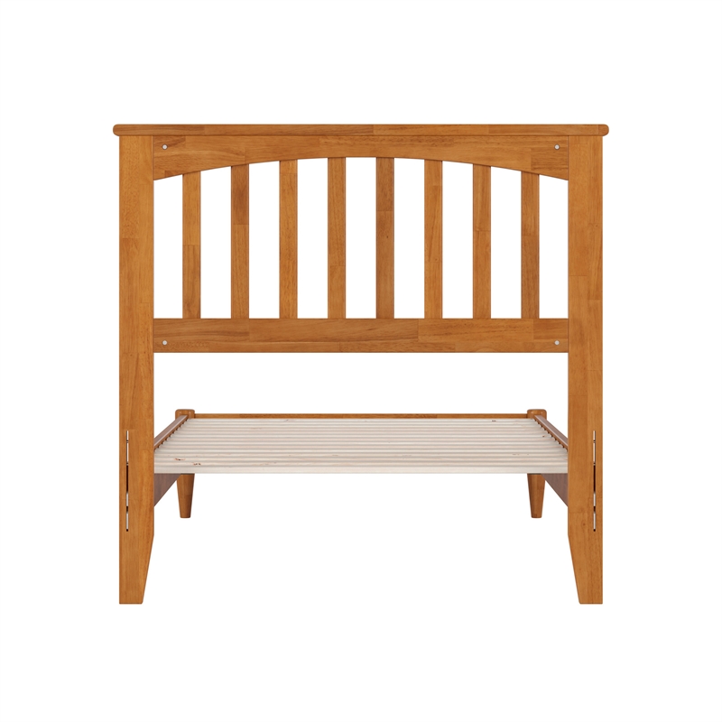 Becket Twin Wood Low Profile Platform Bed in Light Toffee