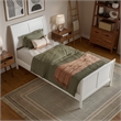 Valencia Twin XL Low Profile Wood Platform Bed with Matching Footboard in White