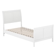 Valencia Twin XL Low Profile Wood Platform Bed with Matching Footboard in White