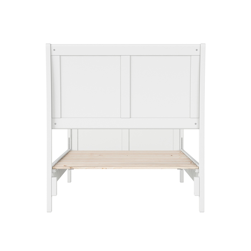 Valencia Twin XL Low Profile Wood Platform Bed with Matching Footboard in White