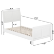 Valencia Twin XL Low Profile Wood Platform Bed with Matching Footboard in White