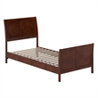 Valencia Twin XL Low Profile Wood Platform Bed with Matching Footboard in Walnut