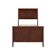 Valencia Twin XL Low Profile Wood Platform Bed with Matching Footboard in Walnut