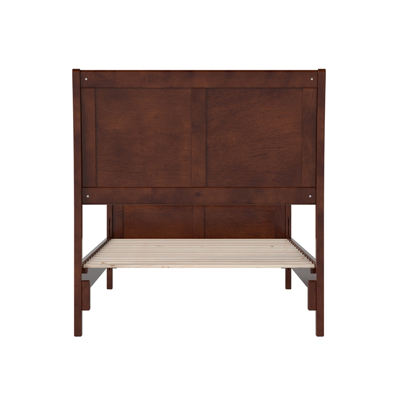 Valencia Twin XL Low Profile Wood Platform Bed with Matching Footboard in Walnut