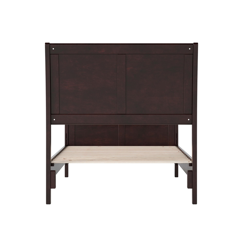 Valencia Twin Low Profile Wood Platform Bed with Matching Footboard in Espresso