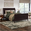 Valencia Full Low Profile Wood Platform Bed with Matching Footboard in Espresso