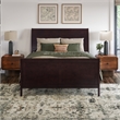 Valencia Full Low Profile Wood Platform Bed with Matching Footboard in Espresso