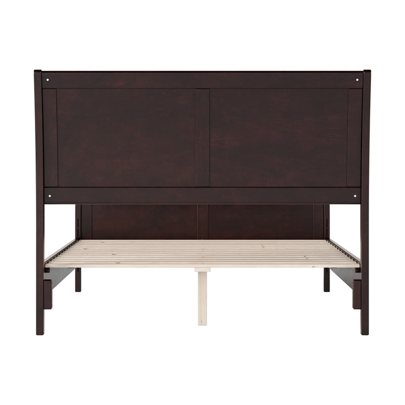 Valencia Full Low Profile Wood Platform Bed with Matching Footboard in Espresso