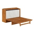 Northfield Queen Solid Wood Murphy Bed Chest with Mattress in Light Toffee