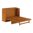 Northfield Queen Solid Wood Murphy Bed Chest with Mattress in Light Toffee