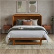 Northfield Queen Solid Wood Murphy Bed Chest with Mattress in Light Toffee