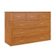 Northfield Queen Solid Wood Murphy Bed Chest with Mattress in Light Toffee