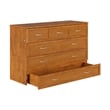 Northfield Queen Solid Wood Murphy Bed Chest with Mattress in Light Toffee