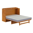 Northfield Queen Solid Wood Murphy Bed Chest with Mattress in Light Toffee