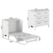 Santa Fe Twin Wood Murphy Bed Chest with Mattress & Built-in Charger in White
