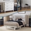 Santa Fe Twin Wood Murphy Bed Chest with Mattress & Built-in Charger in White