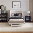 Santa Fe Twin Wood Murphy Bed Chest with Mattress & Built-in Charger in White