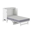 Santa Fe Twin Wood Murphy Bed Chest with Mattress & Built-in Charger in White