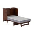 Santa Fe Twin Wood Murphy Bed Chest with Mattress & Built-in Charger in Walnut