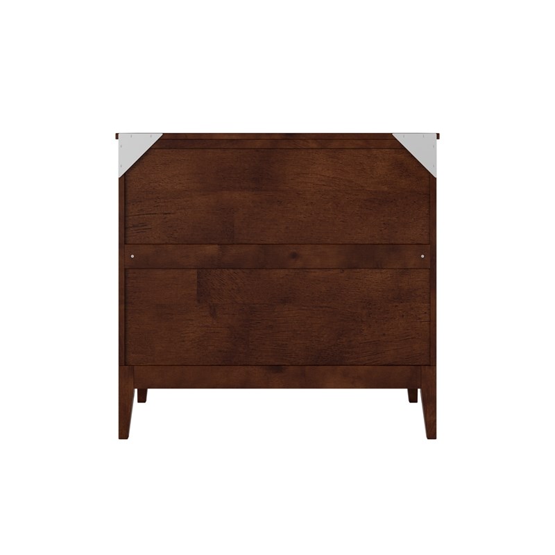 Santa Fe Twin Wood Murphy Bed Chest with Mattress & Built-in Charger in Walnut