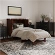 Santa Fe Twin Wood Murphy Bed Chest with Mattress & Built-in Charger in Walnut
