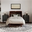Santa Fe Twin Wood Murphy Bed Chest with Mattress & Built-in Charger in Walnut