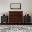 Santa Fe Twin Wood Murphy Bed Chest with Mattress & Built-in Charger in Walnut