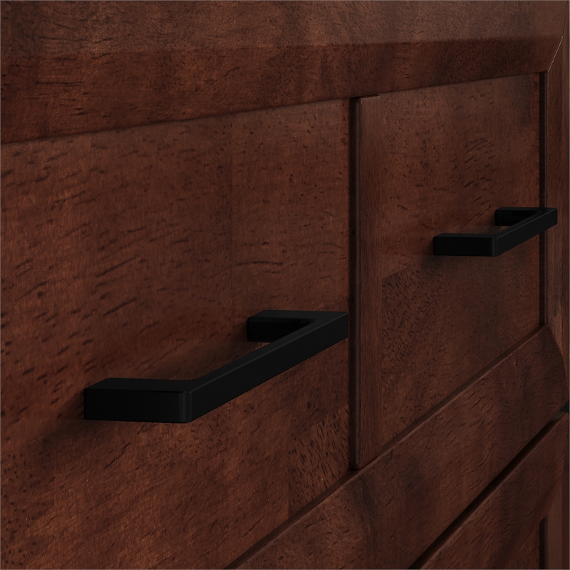 Santa Fe Twin Wood Murphy Bed Chest with Mattress & Built-in Charger in Walnut