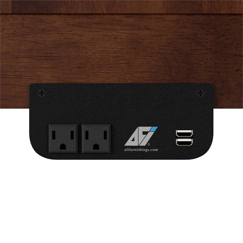 Santa Fe Twin Wood Murphy Bed Chest with Mattress & Built-in Charger in Walnut