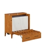 Santa Fe Twin Wood Murphy Bed Chest wMattress & Built-in Charger in Light Toffee