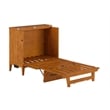 Santa Fe Twin Wood Murphy Bed Chest wMattress & Built-in Charger in Light Toffee