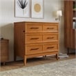Santa Fe Twin Wood Murphy Bed Chest wMattress & Built-in Charger in Light Toffee