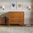 Santa Fe Twin Wood Murphy Bed Chest wMattress & Built-in Charger in Light Toffee