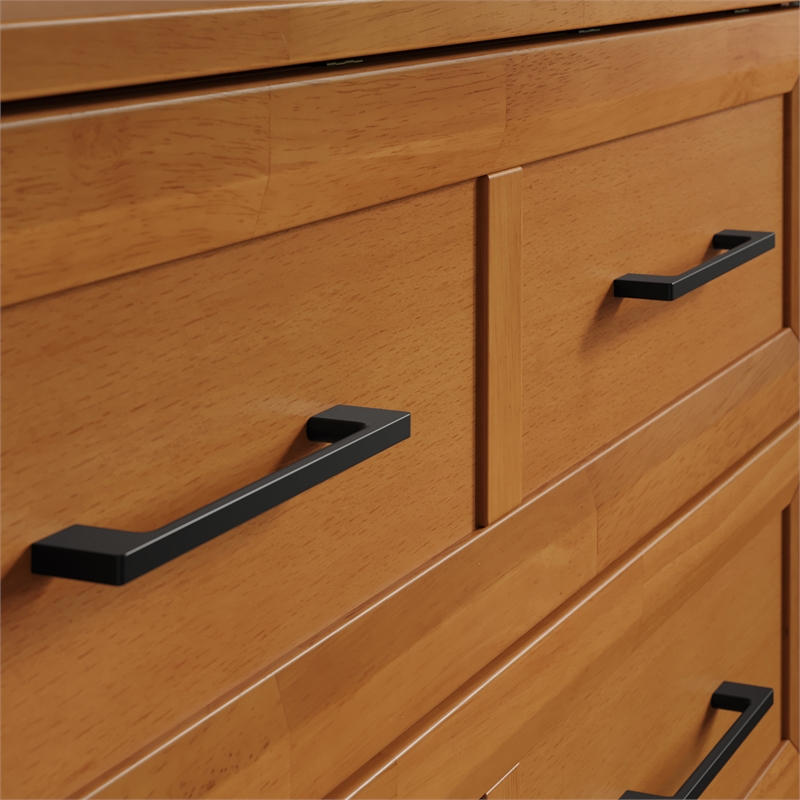 Santa Fe Twin Wood Murphy Bed Chest wMattress & Built-in Charger in Light Toffee