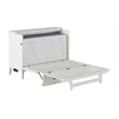 Santa Fe Full Wood Murphy Bed Chest with Mattress & Built-in Charger in White