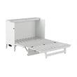 Santa Fe Full Wood Murphy Bed Chest with Mattress & Built-in Charger in White