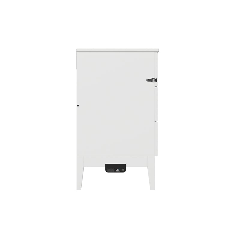 Santa Fe Full Wood Murphy Bed Chest with Mattress & Built-in Charger in White